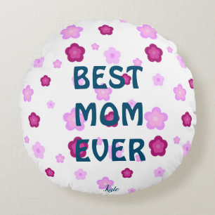Modern cute flower pattern Mother's Day Gift Round Pillow
