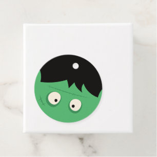 Modern Cute Frankenstein Monster Halloween Favour Tags