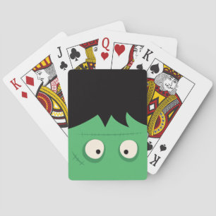 Modern Cute Frankenstein Monster Halloween Playing Cards
