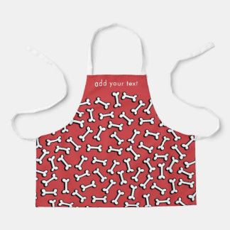 Modern Cute Funny Dog Bone Pattern Add Your Name Apron