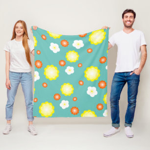 Modern cute gradient Daisy flowers pattern girly Fleece Blanket