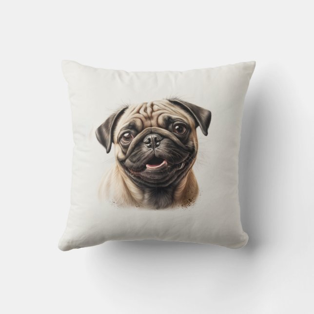 Modern Cute Happy Potato in the Garden Gift Throw Pillow (Back)