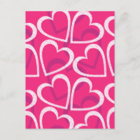 Modern Cute Heart Pattern Love Pink 