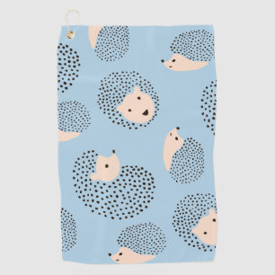 Modern Cute Hedgehog Pattern Golf Towel