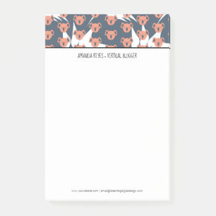 Modern Cute Koala and Tropical Leaf Post-it Notes