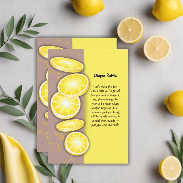 Modern Cute Lemon Slice Sprinkle Baby Shower Enclosure Card (Creator Uploaded)
