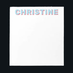 Modern Cute Light Sky Blue Bright Red Kids Teacher Notepad<br><div class="desc">Modern Classic Cute Light Sky Blue Bright Cherry Red Typographic Kids Teacher Notepad</div>