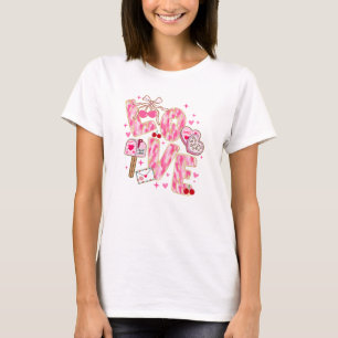 Modern Cute Love Pink Typography Valentines Day T-Shirt