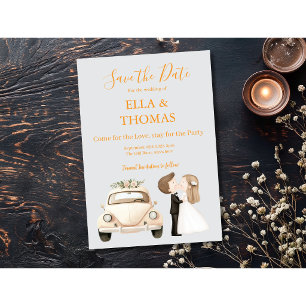 Modern Cute Marigold Text  Save The Date