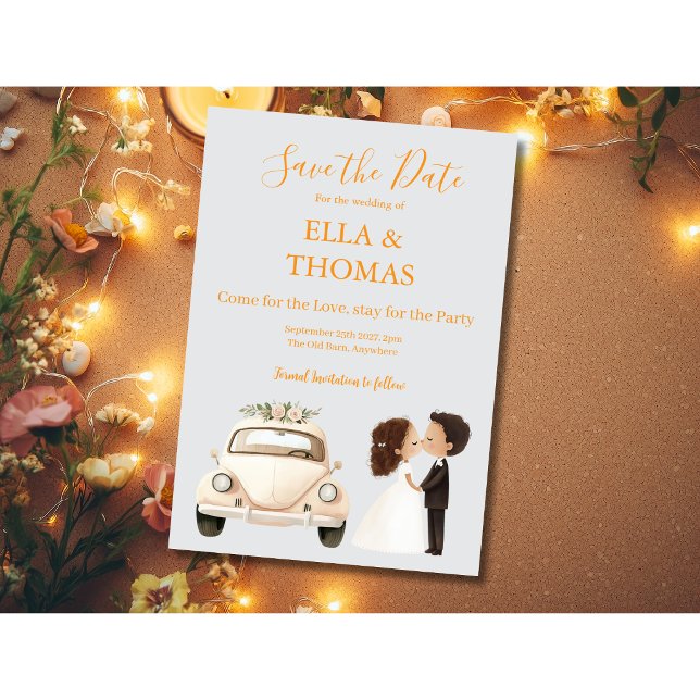 Modern Cute Marigold Text  Save The Date (Creator Uploaded)