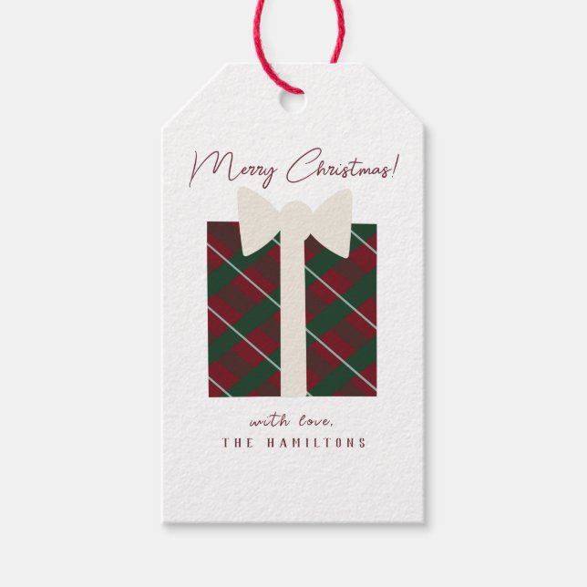 Modern Cute Merry Christmas Gift Tags (Front)
