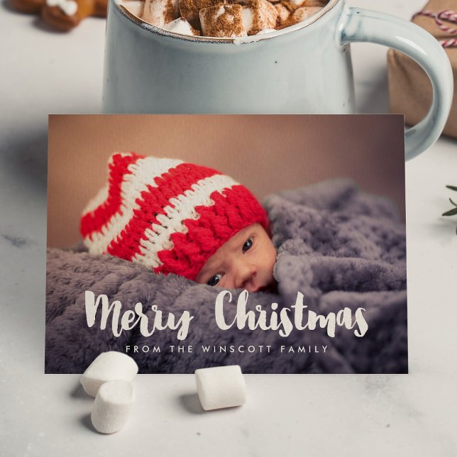 Modern Cute Merry Christmas Photo Card (Creator Uploaded)