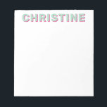 Modern Cute Mint Green Magenta Pink Kids Teacher Notepad<br><div class="desc">Modern Classic Cute Mint Green and Magenta Pink Typography Retro Kids Teacher Notepad</div>