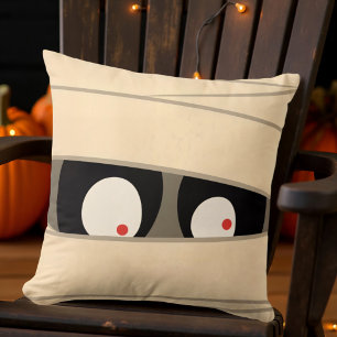 Modern Cute Mummy Monster Halloween Throw Pillow