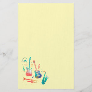 Modern cute music instruments stationery
