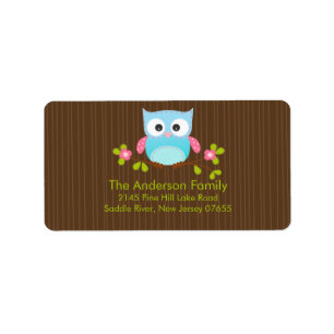 Modern Cute Owl Address Label