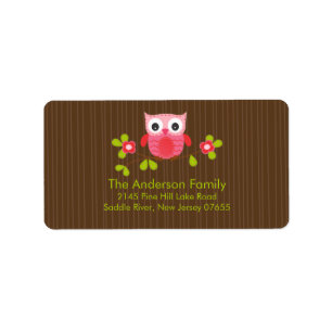 Modern Cute Owl Address Label