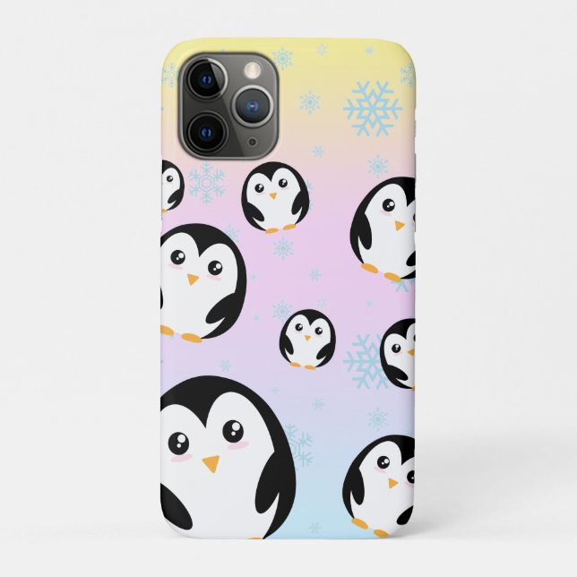 Modern cute pastel penguin gradient pattern Case-Mate iPhone case (Back)
