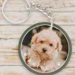 Modern Cute Paws Family Pet Photo Keychain<br><div class="desc">This simple and classic design is composed of sans serif typography and add a custom photo of your pet.</div>