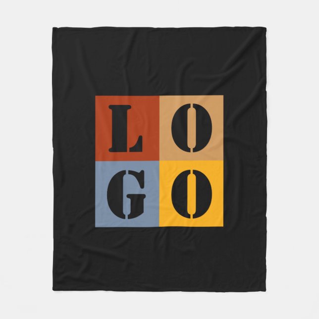 Modern Cute Personalized Gifts Black Simple Fleece Blanket (Front)