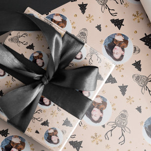 Modern Cute Photo Christmas  Wrapping Paper