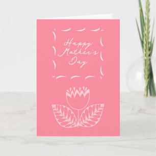 Modern Cute Pink Custom Mother’s Day Card