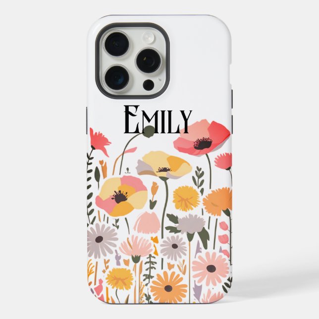 Modern cute pink spring flowers Case-Mate iPhone c Case (Back)