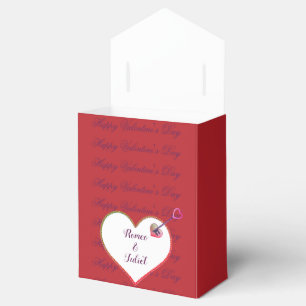 Modern Cute Purple Red Heart Valentines Day Favor Box