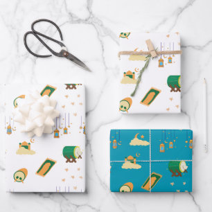 Modern Cute Ramadan Eid Mubarak  Wrapping Paper Sheet