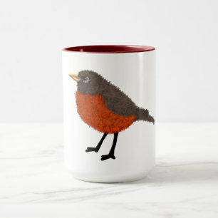 Modern cute robin mug