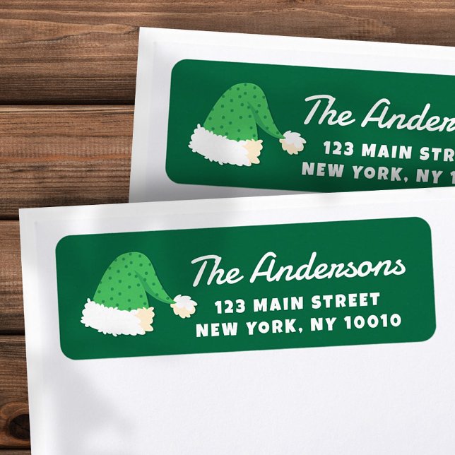 Modern Cute Santa Hats Custom Return Address (Creator Uploaded)