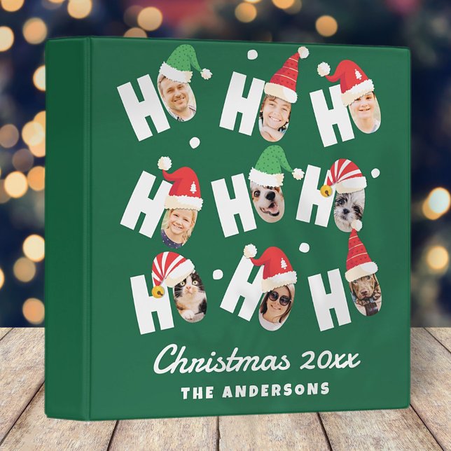Modern Cute Santa Hats Nine Family Photos Binder (Creator Uploaded)