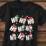 Modern Cute Santa Hats Nine Family Photos T-Shirt<br><div class="desc">This simple and modern design is composed of playful script typography.</div>