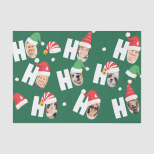 Modern Cute Santa Hats Nine Family Photos Tissue Paper
