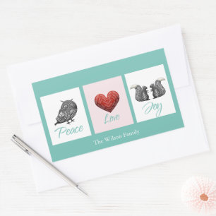 Modern cute scandinavian peace love joy Christmas Sticker