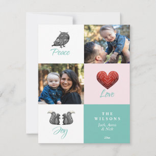 Modern Cute Scandinavian Photo Christmas Holiday Card