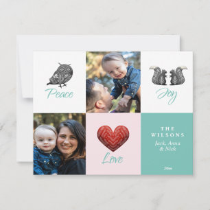 Modern Cute Scandinavian Photo Christmas Holiday Card