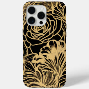 Modern cute simple glittery florals iPhone 15 pro max case