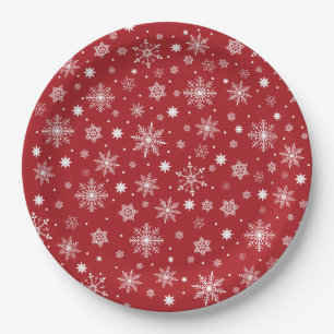 Modern Cute snowflakes pattern   Paper Plate