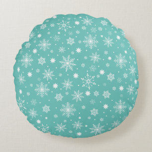 Modern Cute snowflakes pattern  Round Pillow