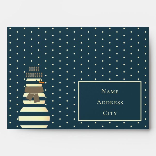 Modern cute snowman illustration christmas  envelope (Front)