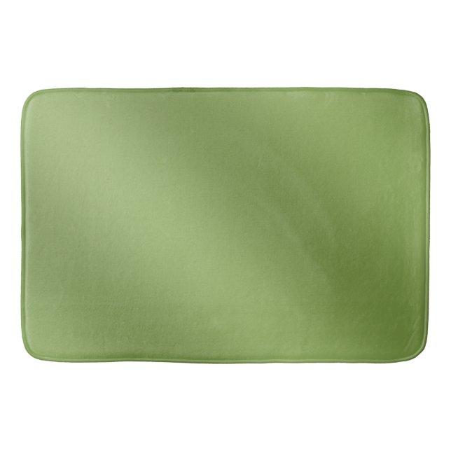 Modern cute Solid Green gradient Wave pattern Bath Mat (Front)