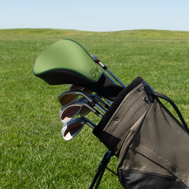 Modern cute Solid Green gradient Wave pattern Golf Head Cover (In Situ)