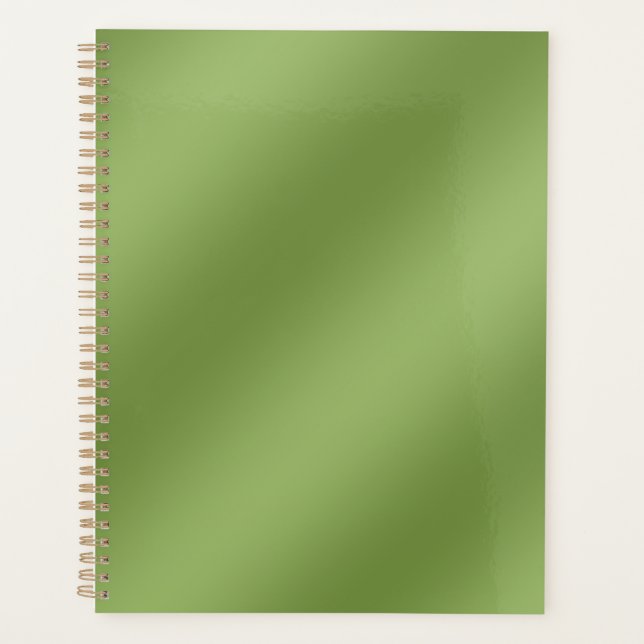 Modern cute Solid Green gradient Wave pattern Planner (Front)
