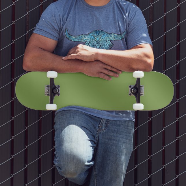 Modern cute Solid Green gradient Wave pattern Skateboard (Outdoor 3)