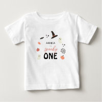 Modern Cute Spooky One Halloween First Birthday