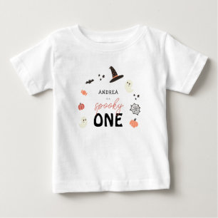 Modern Cute Spooky One Halloween First Birthday Baby T-Shirt