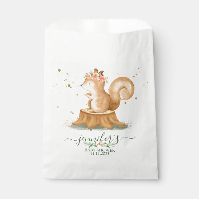 Modern Cute Squirrel wildlife farm forest animal Favour Bag (Front)