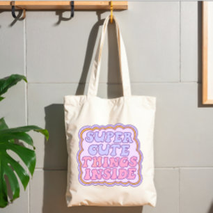 Modern Cute Text Lavender Light Pink Tote Bag