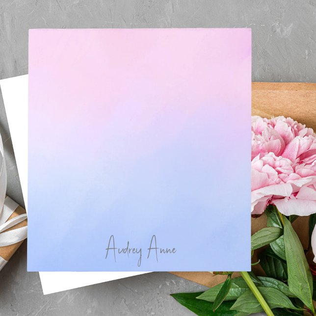 Modern Cute Trendy Stylish Purple Pink Blue Notepad (Creator Uploaded)